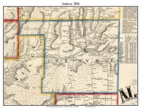 Andover 1856 Old Town Map With Homeowner Names New York Etsy