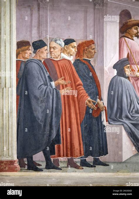 Raising Of The Son Of Theophilus And St Peter Enthroned By Masaccio In