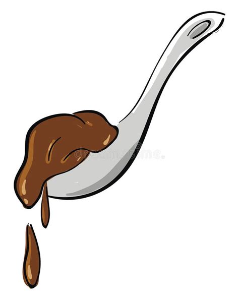 Dibujo De Una Cuchara De Sopa De Cerámica Que Contenga Chocolate