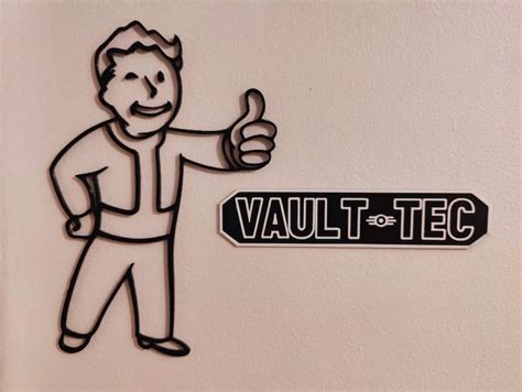 Vault Tec Sign Fallout Inspired D Printed Etsy