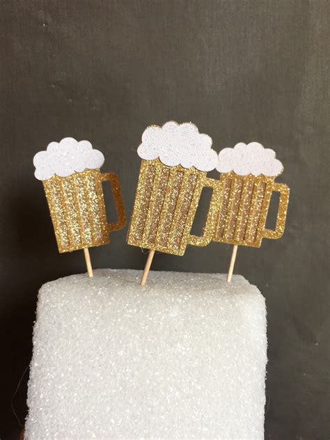 Beer Mug Cupcake Toppers Th Birthday Party Decor Th