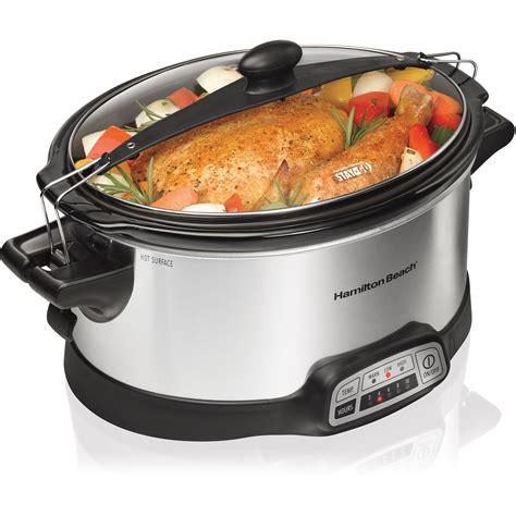 Crock Pot 6 Quart Programmable Cook And Carry Slow Cooker Stainless