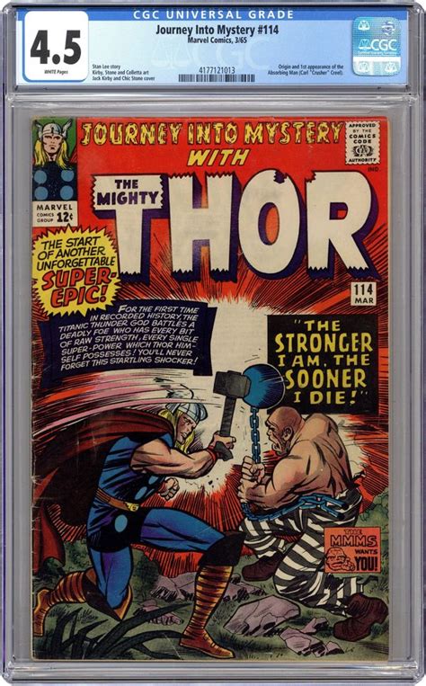 Thor 1962 Marvel 1st Series Journey Into Mystery 114 CGC 4 5