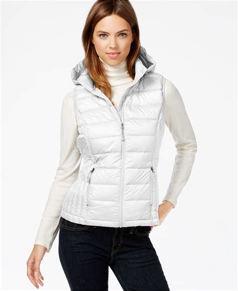 32 Degrees Hooded Packable Down Vest In White Lyst