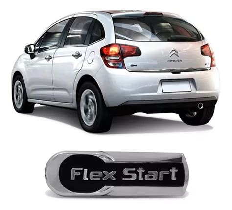 Emblema Flex Start Do Porta Malas Citroen C3 2013 Em Diante