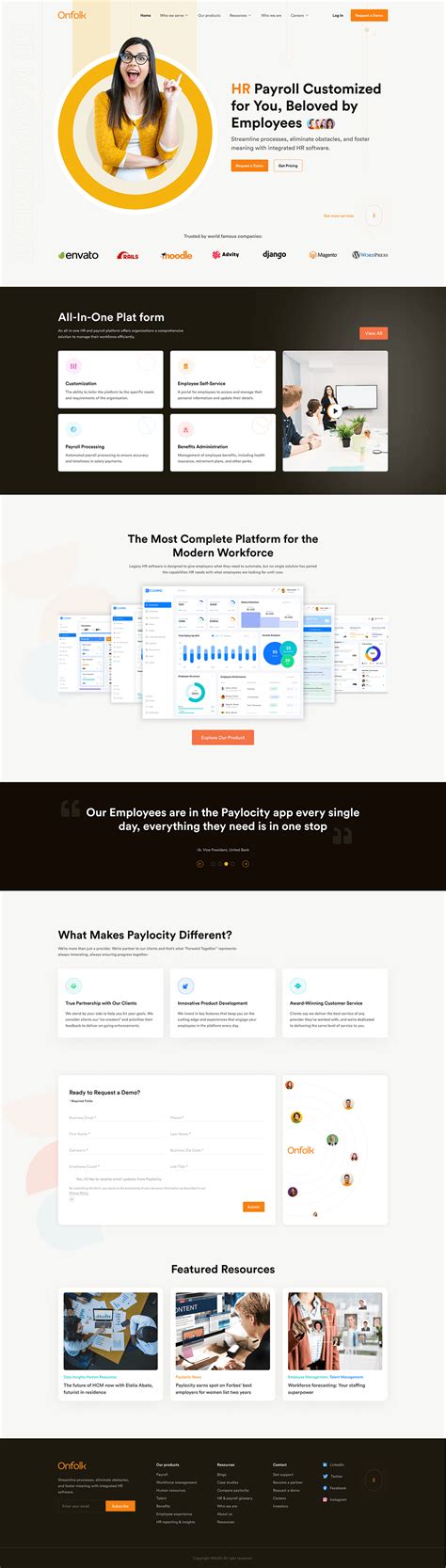 HR Payroll Landing page UI/UX Design :: Behance