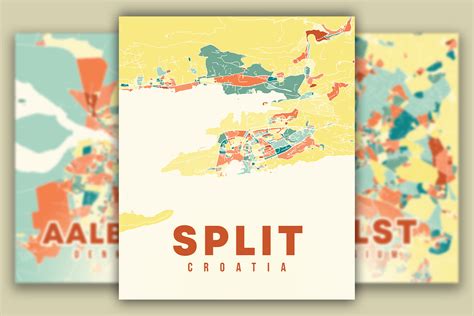 Split Croatia Colorful Poster Map Graphic by Poster Boutique · Creative ...