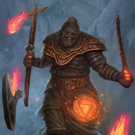 The Runic Stone Elemental Golem D D Art Fantasy Stable Diffusion