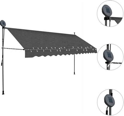 Vidaxl Bezinwazyjna Markiza Zwijana Led Cm Antracytowa Opinie I