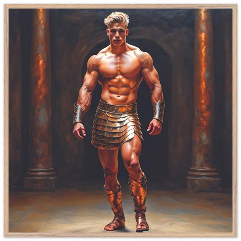 Gladiator Gay Wall Art Print Gay Model Jensen Agard Gay Gift Canvas Poster And Framed Options