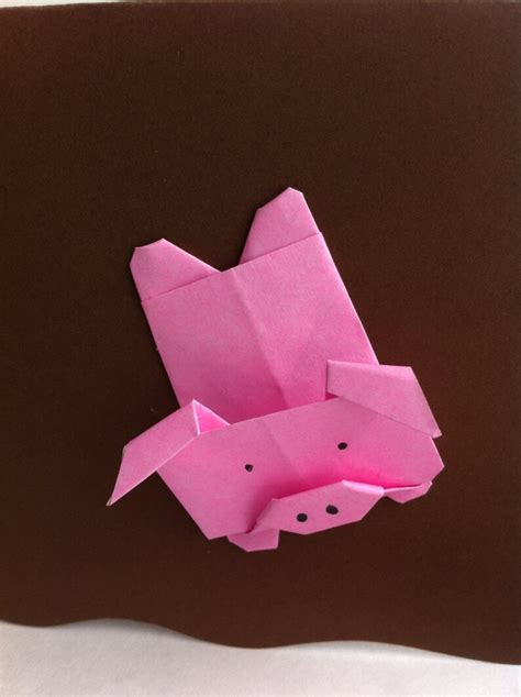 Carte Cochon Rose En Origami Dans La Boue Carte De Souhaits Etsy