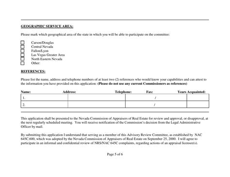 Nevada Reviewer Application Form Appraisal Advisory Review Committee