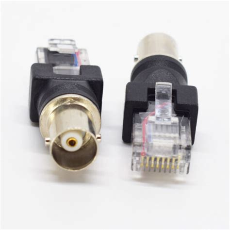 1pc Bnc Female To Rj45 Male Adapter Coaxial Barrel Coupler Adapter Connector Ebay