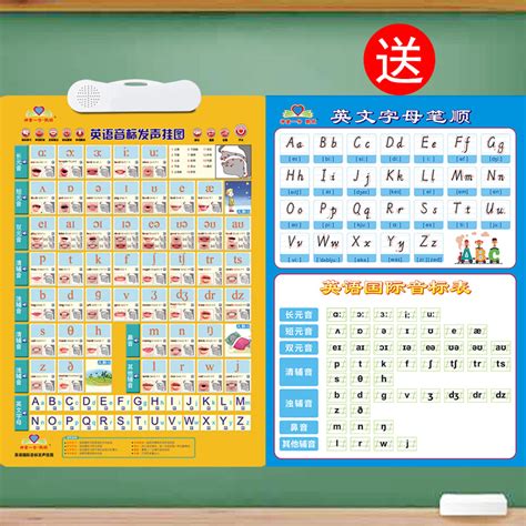 小学生48个英语国际音标发音有声挂图初一音标学习神器自然拼读法虎窝淘