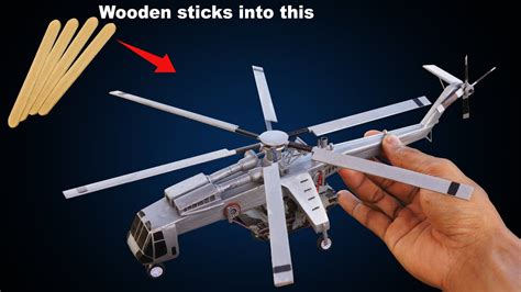 Insane Build Ch Tarhe Helicopter Model Out Of Wooden Sticks Youtube