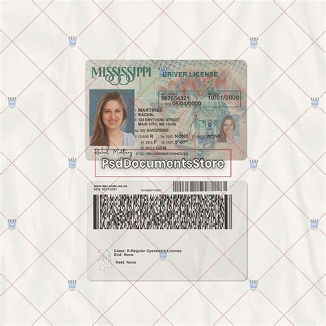 Mississippi Drivers License Template Psd Doc Store