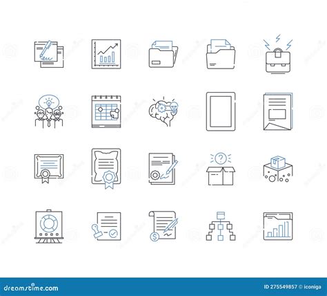 Continuous Improvement Line Icons Collection Progress Growth