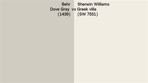 Behr Dove Gray 1439 Vs Sherwin Williams Greek Villa Sw 7551 Side By