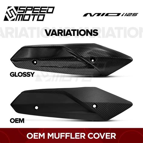 YAMAHA MIO I125 MUFFLER COVER GLOSSY CARBON MIO I 125 HEAT GUARD OEM