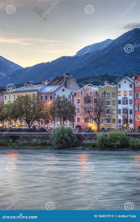 Inn River On Its Way Through Innsbruck Austria Editorial Stock Photo