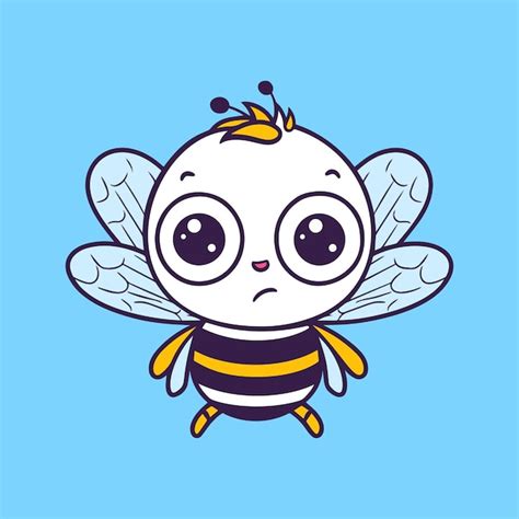 Abeja De Dibujos Animados Con Ojos En Una Ilustraci N De Arte De Vector