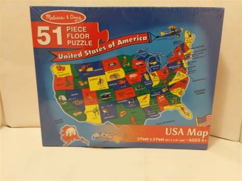 Melissa Doug USA Map Floor Puzzle 51pcs BRAND NEW SEALED