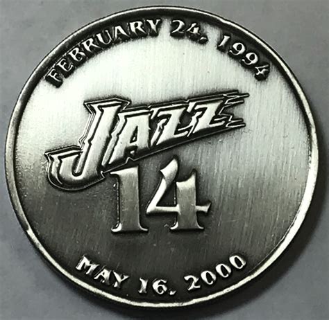 2002 Utah Jazz Basketball Jeff Hornacek Jersey Retirement Commemorative Coin | Property Room