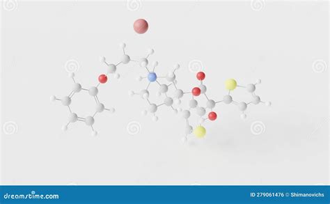 Aclidinium Bromide Molecule, Structural Chemical Formula, Ball-and-stick Model, Isolated Image ...