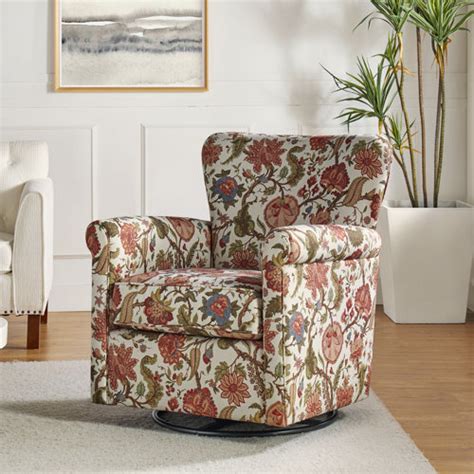 Lark Manor Arleth Upholstered Swivel Rocker Armchair Reviews Wayfair