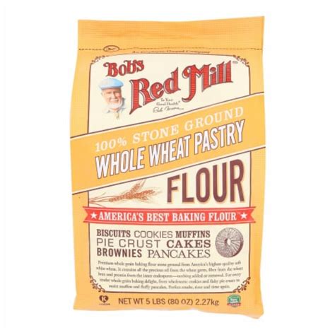 Bob S Red Mill Flour Whole Wheat Pastry Stone Ground 5 Lb Case Of 4 5 Lb Each Kroger