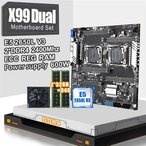 JINGSHA X99 Dual CPU Motherboard Set LGA 2011 3 With E5 2650L V3