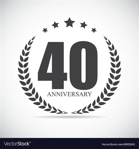 Template Logo 40 Years Anniversary Royalty Free Vector Image