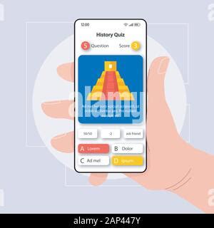 Online Quiz Game Smartphone Interface Vector Template Mobile Trivia