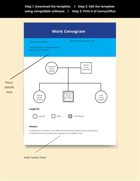 Basic Work Genogram Template In Word Indesign Google Docs Pages