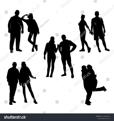 Silhouettes Men Women Couples Love Vector Stock Vector Royalty Free