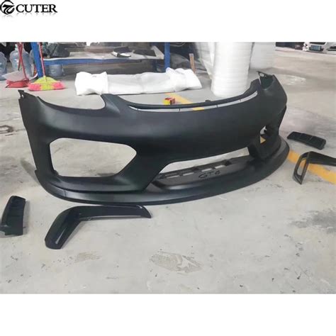 718 Gt4 Style Carbon Fiber Frp Front Bumper Car Body Kit For Porsche