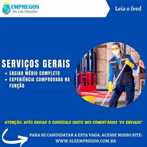 Servi Os Gerais Slz Empregos