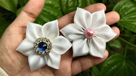 Diy Tutorial Kanzashi For Beginners Simple Kanzashi Flower