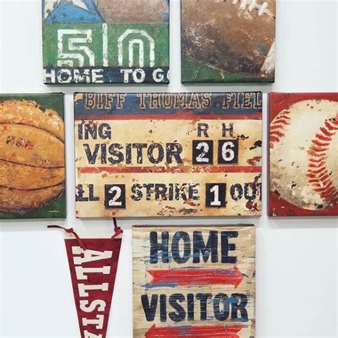 Vintage Baseball Sports Wall Art Decor Vintage Baseball In Green Print