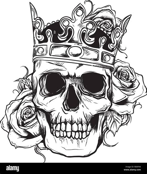 La Mort De L Illustration Vectorielle Avec Des Roses De La Couronne De