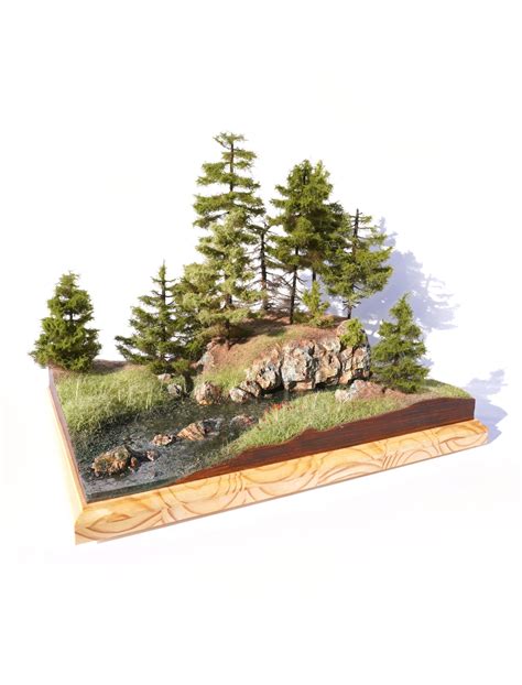 Diorama met werkende Bliksem bugs Pine Tree River Cliff - Etsy Nederland