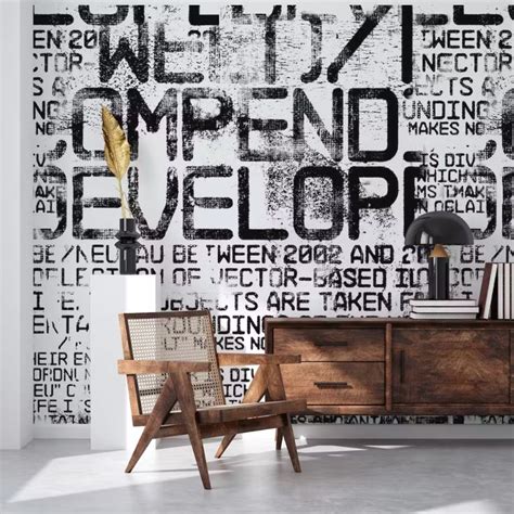 Grunge Text Fragments Wallpaper - Happywall | Grunge, Casual home decor ...