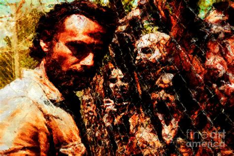 Rick Grimes and Zombies Painting by Dead Art - Pixels