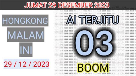 PREDIKSI HK MALAM INI JUMAT 29 DESEMBER 2023 TARIKAN PAITO HK MALAM