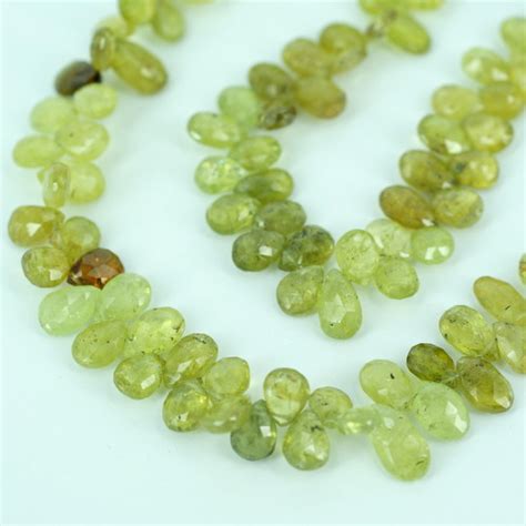 Gemstone Briolettes Beads Grossular Garnet Pear Faceted