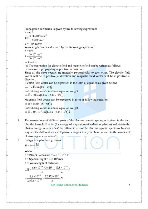 Ncert Solutions For Class 12 Physics Chapter 8 Electromagnetic Waves