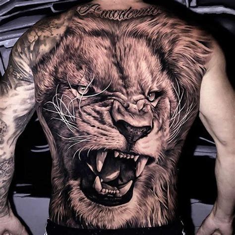 Lion Tattoo On Back