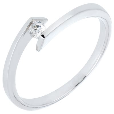 Bague Solitaire Nid Pr Cieux Princesse Toile Or Blanc Carats