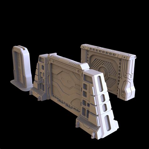 PACK 3 SCI FI OPENABLE DOORS PRINTABLE 3D MODEL 3D Model 3D Printable