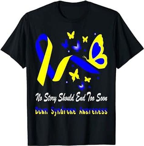 Down Syndrome Awareness Blue And Yellow Butterflies T Shirt